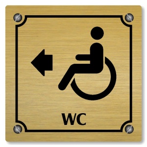 WC invalidé vlevo, 80x80mm, zlatá, Kansas